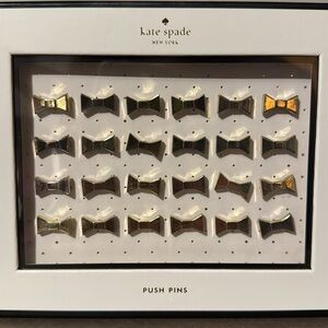 New in Box Kate Spade Bow Push Pins - 24 Gold